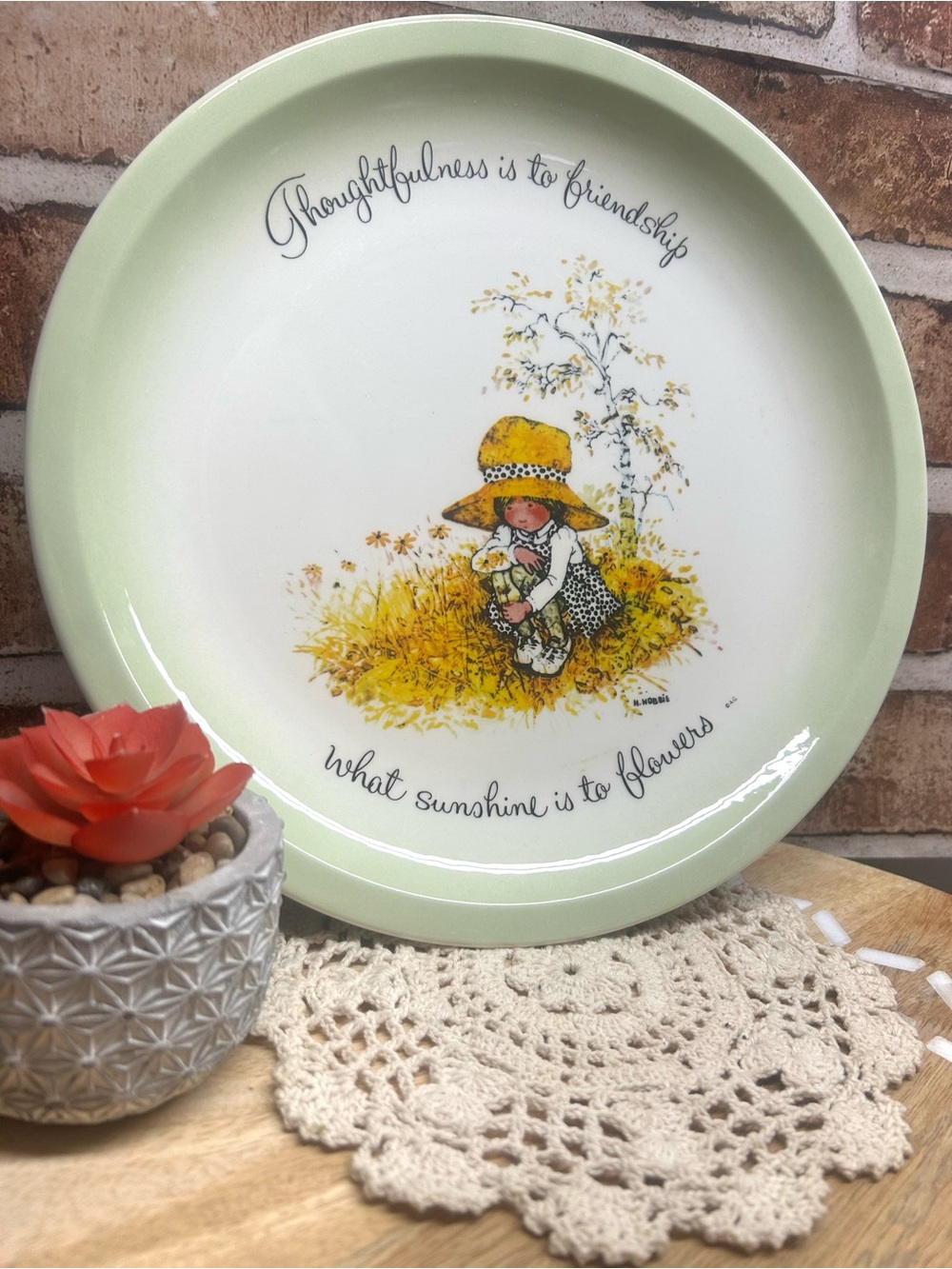 Vintage "Thoughtfulness is friendship" decorative Holly Hobbie plate
